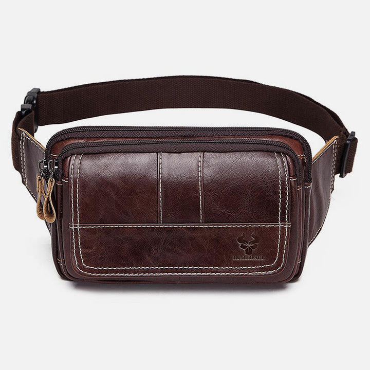 Hüfttasche für Herren, Rindsleder, Outdoor, Laufen, Umhängetasche