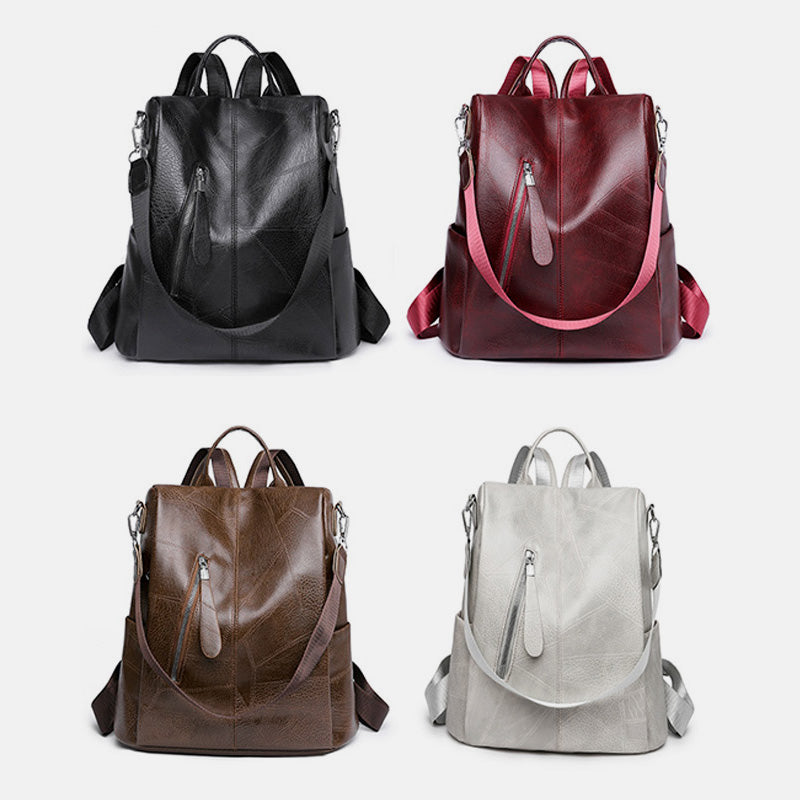 Damen Leder Rucksack Handtasche Cabrio Schultertasche Anti Diebstahl Reise Daypack