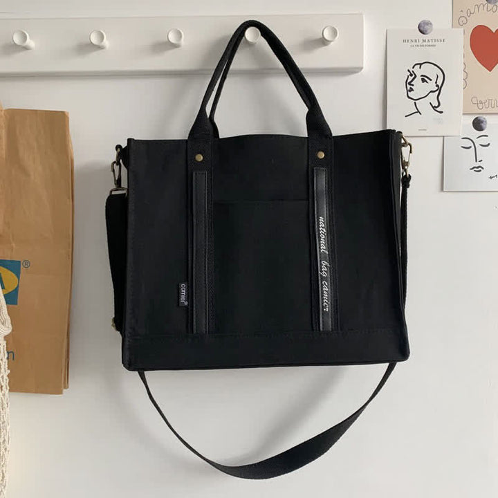 Laptop Tote Handtasche Canvas Schultertasche Aktentasche für Reisen Büro Schule