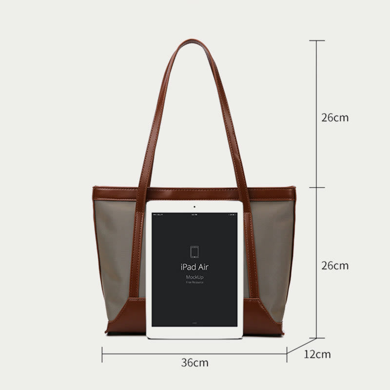 Große Tragetasche, robuste Schulterhandtasche aus PU-Leder