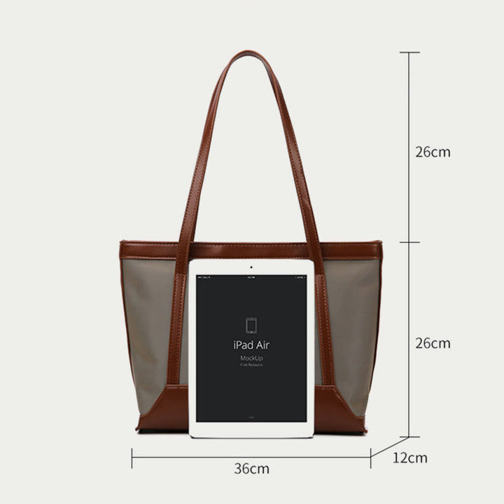 Große Tragetasche, robuste Schulterhandtasche aus PU-Leder