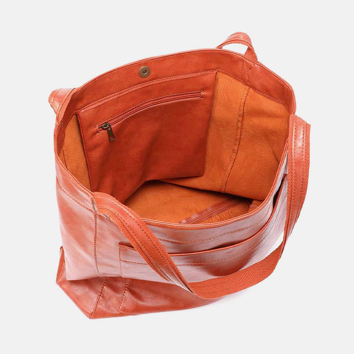 Extra große Tragetasche aus weichem PU-Leder für Damen