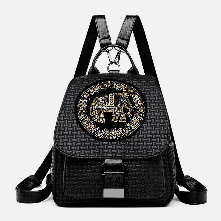 Multifunktionaler Reiserucksack für Damen mit Clamshell-Schnalle und weichem Leder