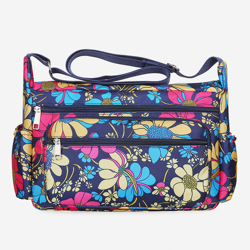 Wasserdichte Umhängetasche mit mehreren Taschen und Aufdruck