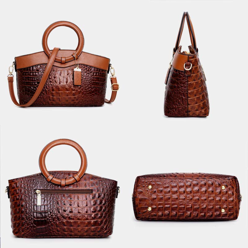 Umhängetasche mit großem Fassungsvermögen und Vintage-Prägung und Henkeltasche
