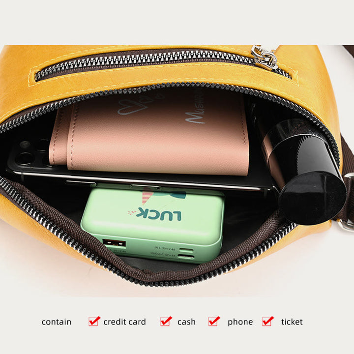 Retro Sling Bag Ölwachs Kunstleder Crossbody Umhängetasche