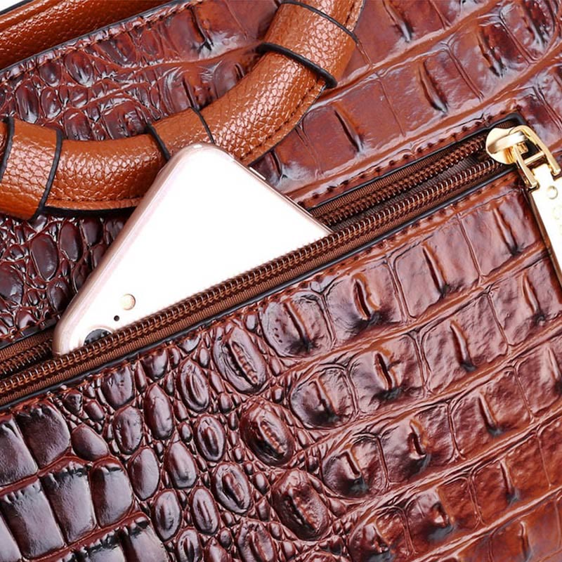 Umhängetasche mit großem Fassungsvermögen und Vintage-Prägung und Henkeltasche