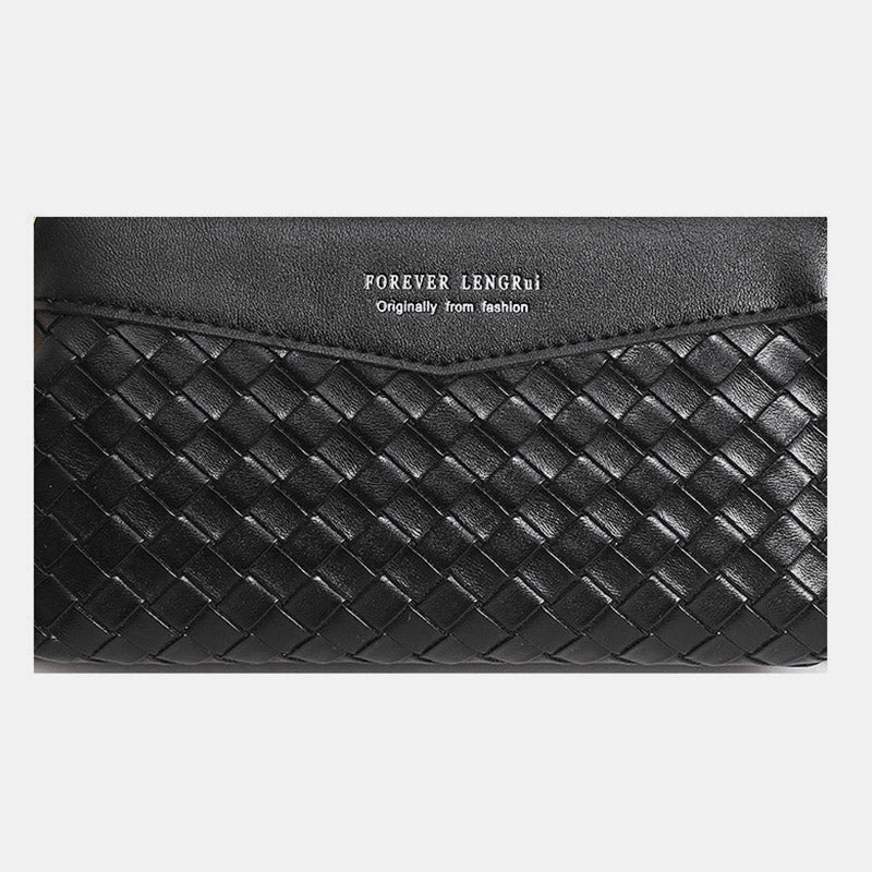 Kleine Umhängetasche Geldbörse Handytasche Damen Mini gewebtes Leder Schultertasche