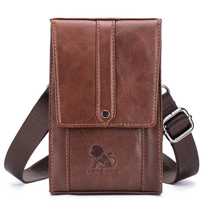 Echtes Leder Geldbörse Clutch Multi-Slot Gürteltasche mit Gürtelschlaufe Crossbody Strap
