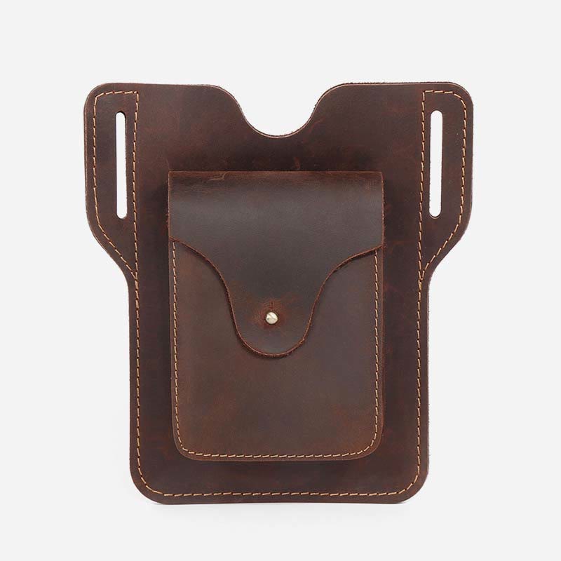 Outdoor Leder Retro Volltonfarbe 7,2 Zoll Handy Gürteltasche