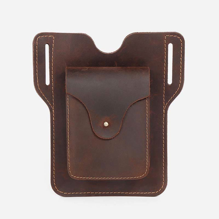 Outdoor Leder Retro Volltonfarbe 7,2 Zoll Handy Gürteltasche