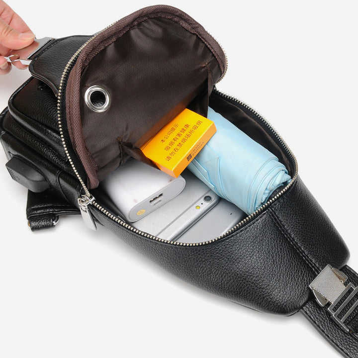 Diebstahlsichere Schultertasche mit großer Kapazität und USB-Aufladung