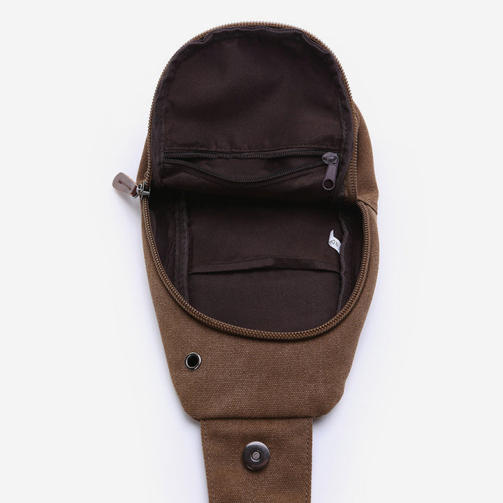 Multifunktionale Schultertasche aus Canvas im Vintage-Stil