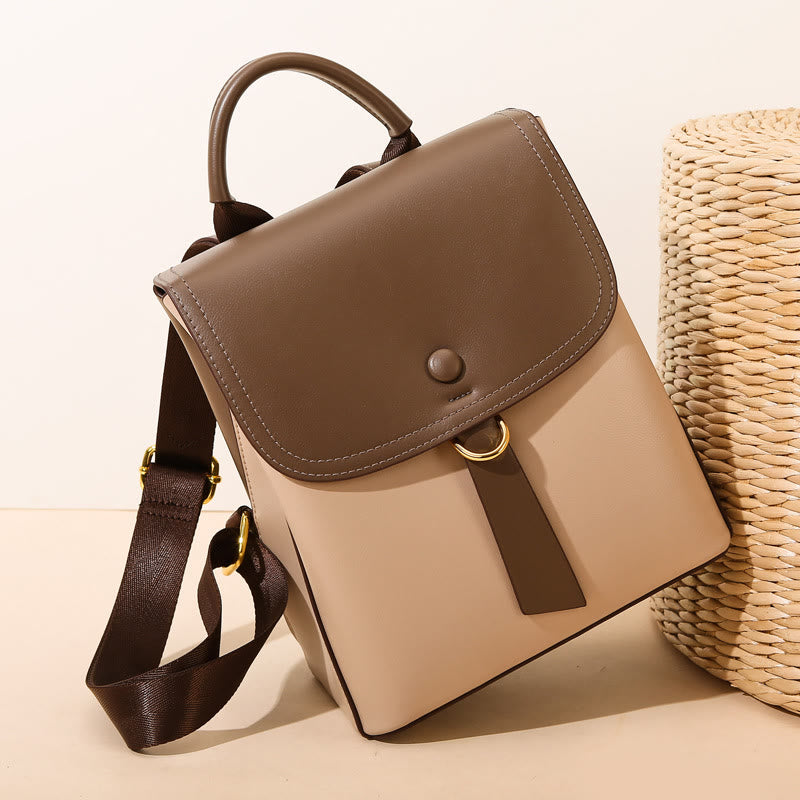 Minimalistischer Rucksack Farbkontrast Robustes veganes Leder Kleiner Tagesrucksack