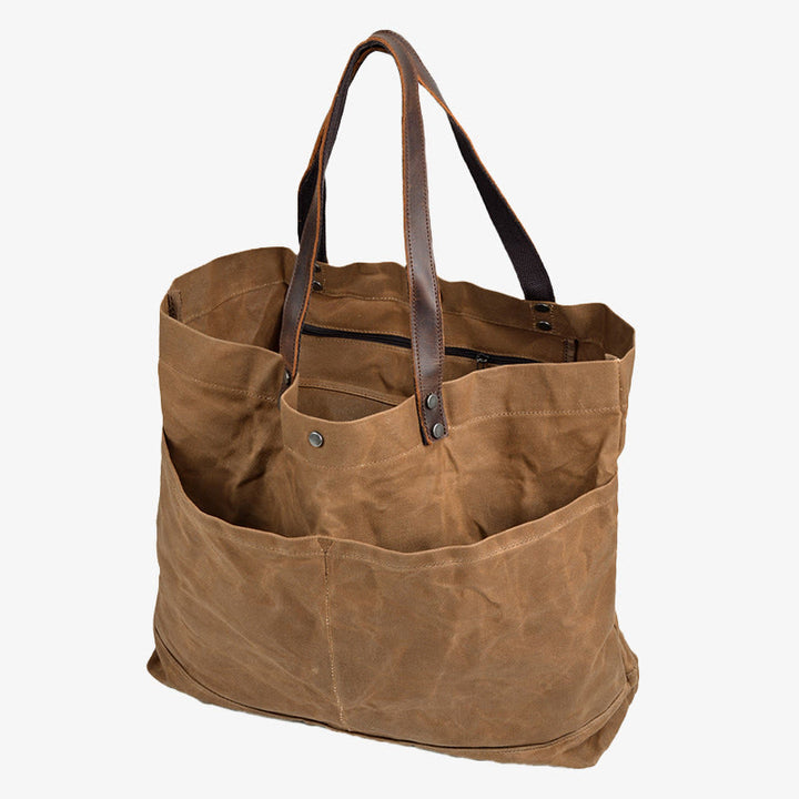 Wachs Canvas Einkaufstasche Prägnante Handtasche Einkaufstasche für Frauen