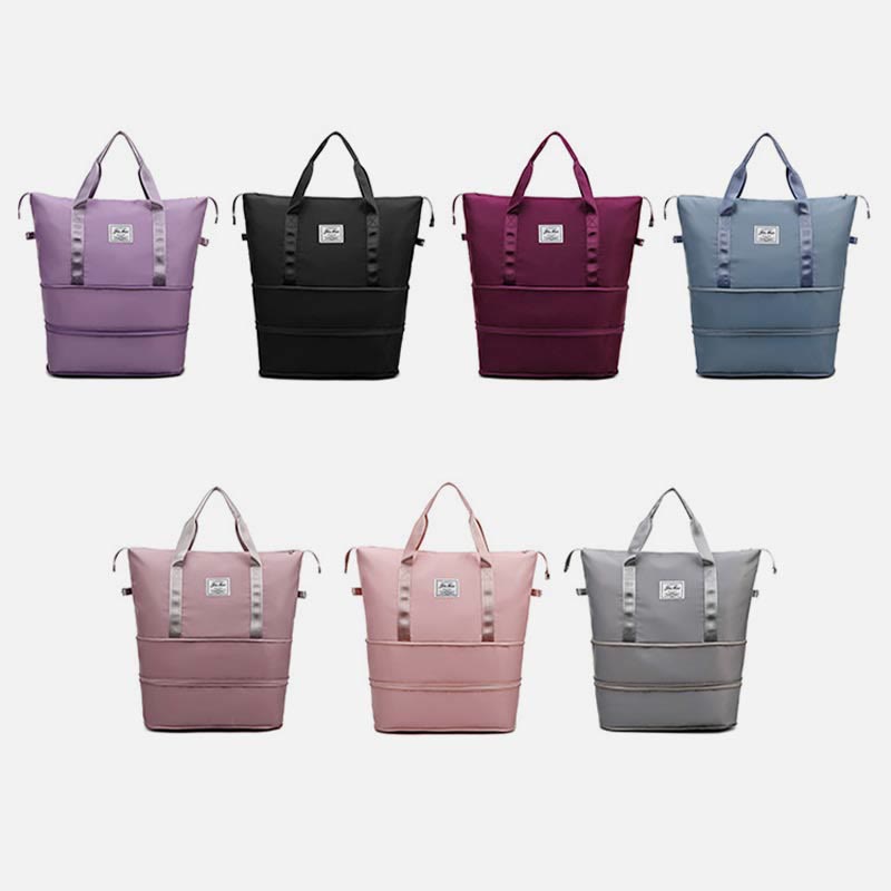 Reisetasche mit doppelter Erweiterung für Damen, groß, leicht, Oxford-Reisetasche