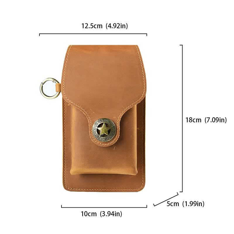 Echtes Leder Telefon Holster für Männer EDC Telefon Gürtel Pack Tasche
