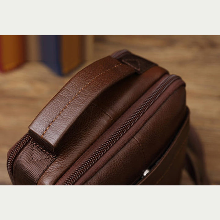 Umhängetasche für Herren im Vintage-Stil, Umhängetasche aus sanftem Leder