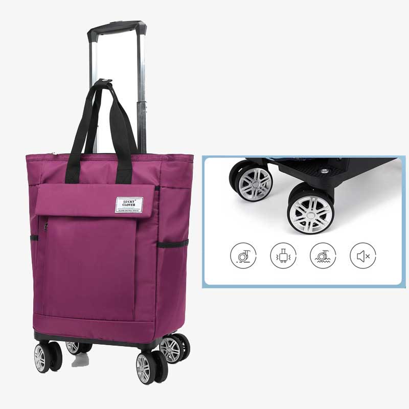 Rolltasche für kurze Reisen, leichte Einkaufshandtasche mit Zugstange