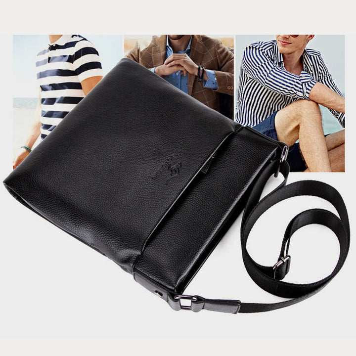 Business-Umhängetasche für Herren, einfache vertikale Tasche aus weichem Leder
