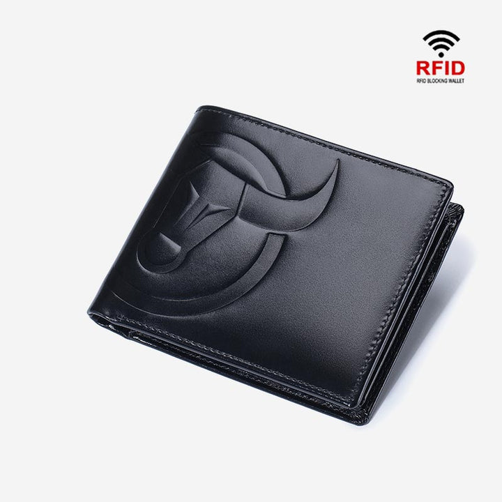 RFID-blockierende Vintage-Geldbörse mit mehreren Steckplätzen und Prägung