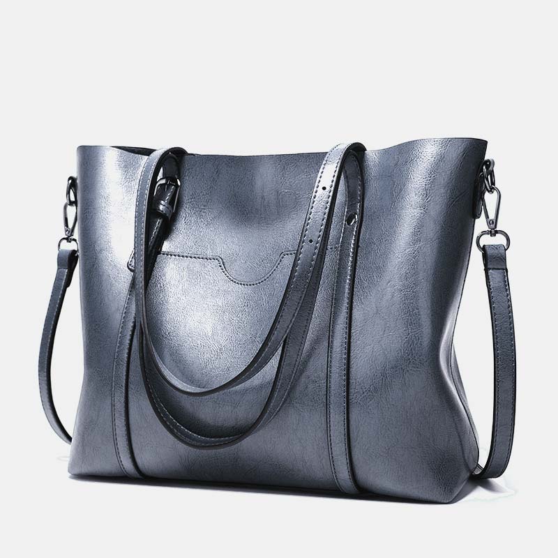 Große Tragetasche im Vintage-Stil mit großer Kapazität und Volltonfarbe