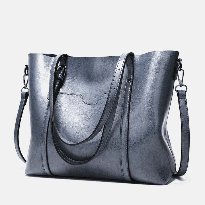 Große Tragetasche im Vintage-Stil mit großer Kapazität und Volltonfarbe