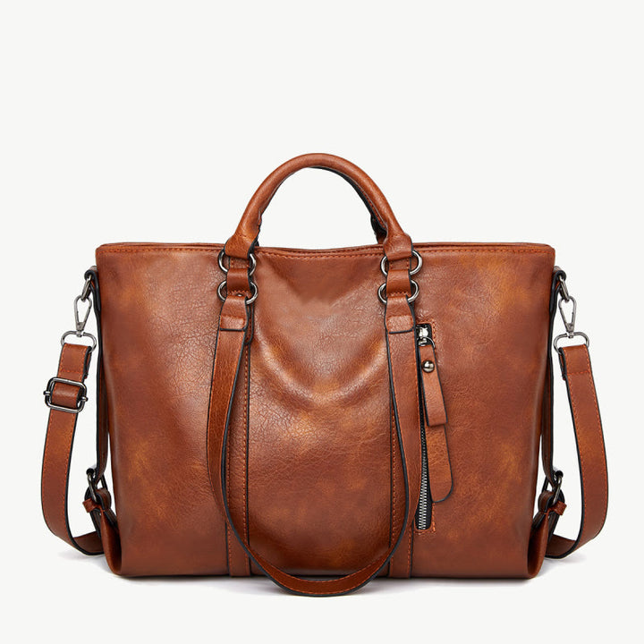 Große Reisetasche für Damen, minimalistische Handtasche aus schlichtem Leder