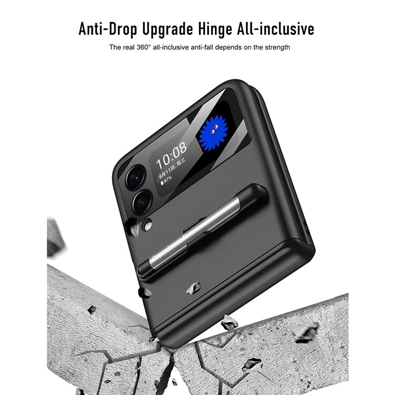 Handyhülle für Galaxy Z Flip 3 mit Stift, Anti-Drop-Scharnierschutz, Telefonabdeckung