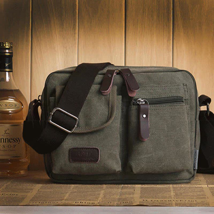 Retro Herren Canvas Messner Bag Casual Satchel Umhängetasche Schultertasche