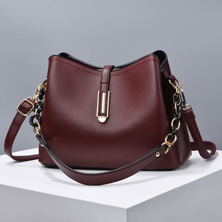 Umhängetasche für Damen, elegante Handtasche aus PU mit großem Fassungsvermögen