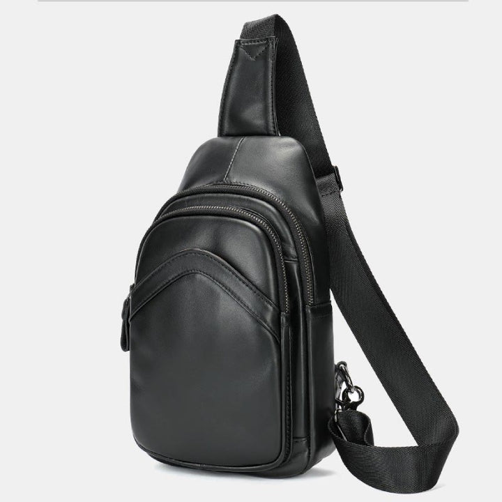 Schultertasche für Herren aus echtem Leder, lässiger Einkaufs-Tagesrucksack