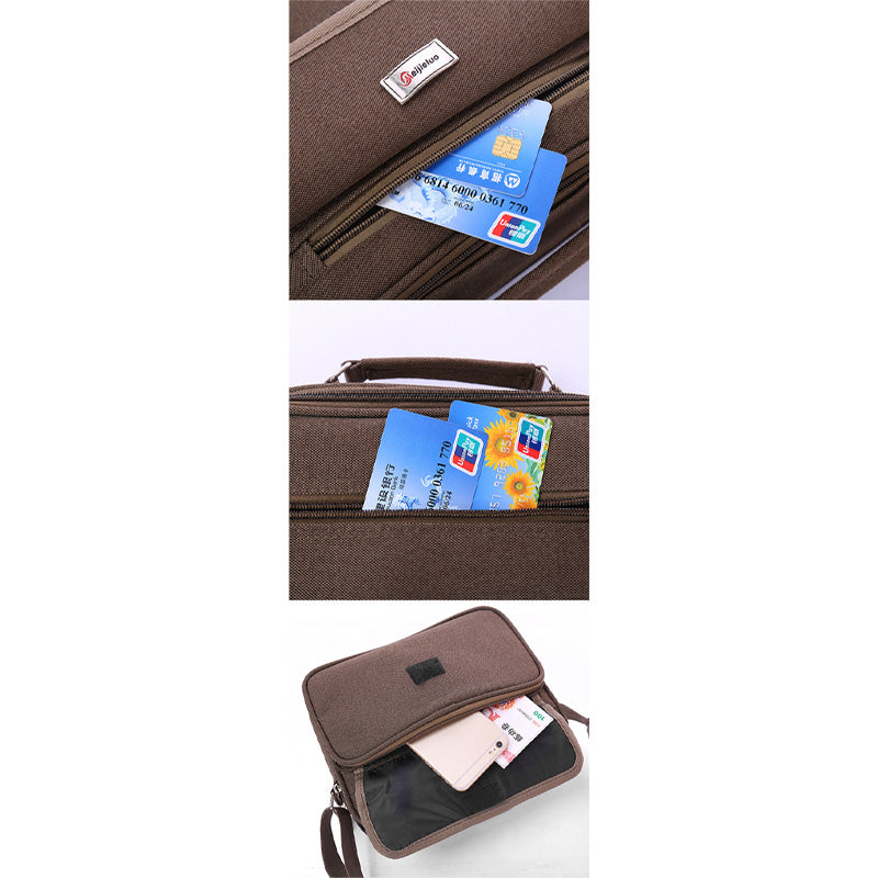 Unisex Dreifach-Fach Leichte Handtasche Geldbörse Reise Business Umhängetasche