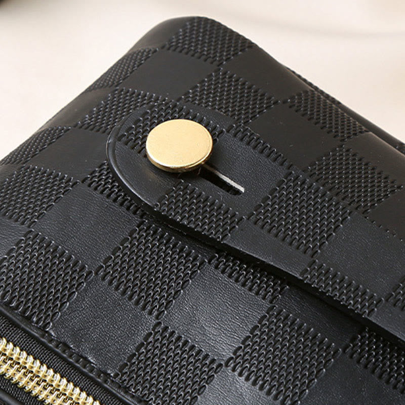 Kosmetiktasche für Damen, Reise, praktische Make-up-Tasche aus PU-Leder