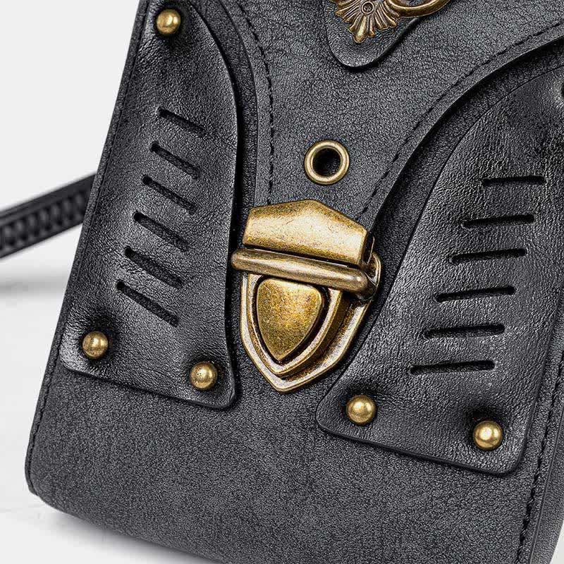 Steampunk kleine Umhängetasche Schultertasche Handytasche mit Gürtelschlaufe