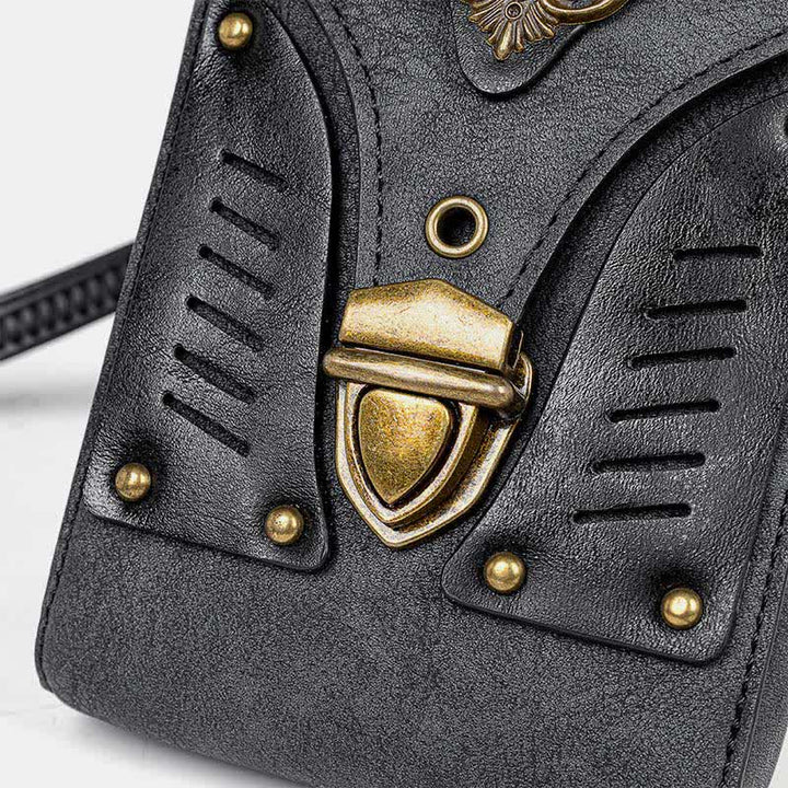 Steampunk kleine Umhängetasche Schultertasche Handytasche mit Gürtelschlaufe