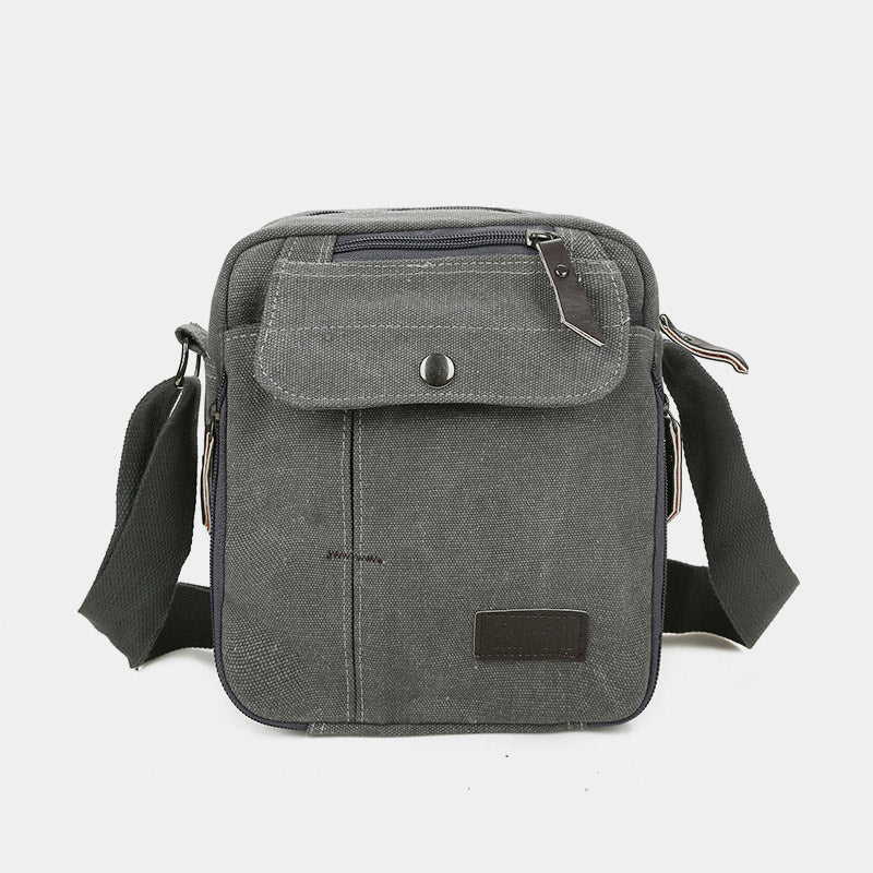 Kleine Umhängetasche für Herren mit mehreren Fächern, Reisetasche aus Canvas