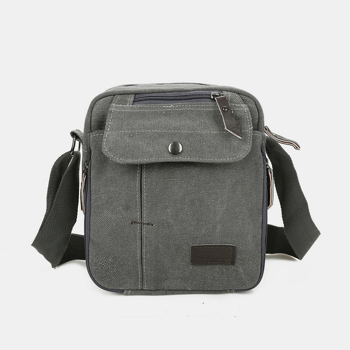 Kleine Umhängetasche für Herren mit mehreren Fächern, Reisetasche aus Canvas