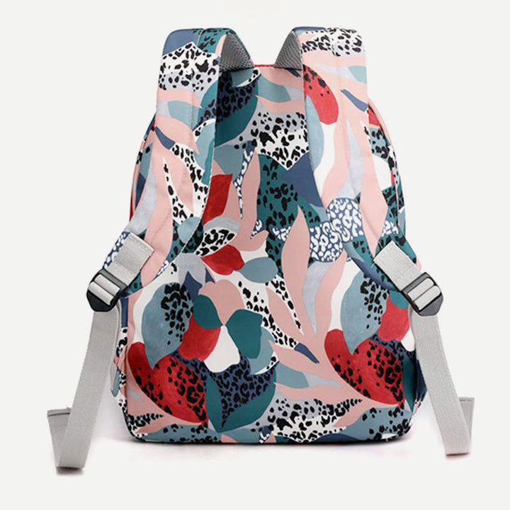 Rucksack für Damen, wasserdicht, mit mehreren Fächern, Druck, lässig, Nylon, leicht, Schultasche