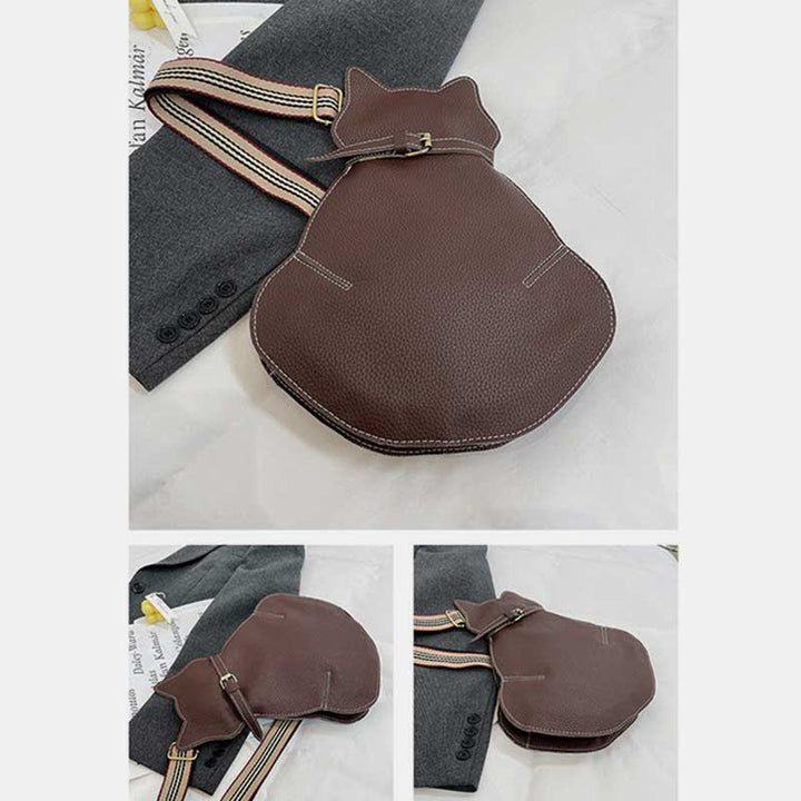 Süße Schultertasche aus PU-Leder in Katzenform für Damen