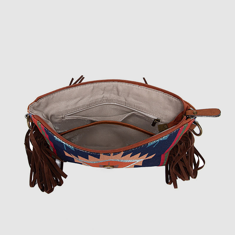 Umhängetasche für Damen, Vintage, Quaste, große Kapazität, Einkaufstasche