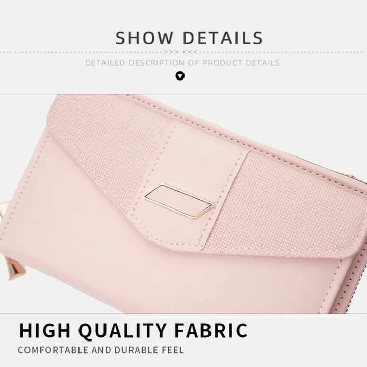 Handytasche für Damen, PU-Leder, Umhängetasche mit mehreren Fächern und Reißverschluss