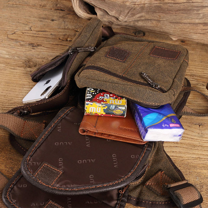 Beintasche für Männer, langlebige vertikale Outdoor-Sport-Canvas-Tasche