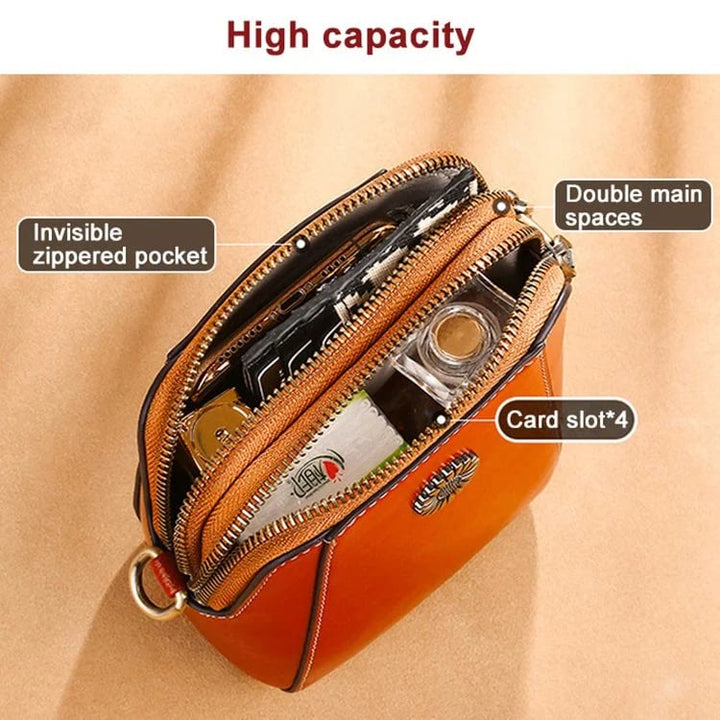 Weiche Leder-Telefontasche für Damen Crossbody Mini Bag
