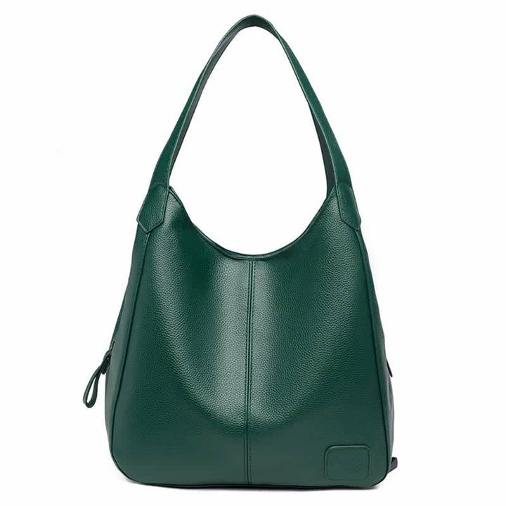 Hobo-Tasche mit drei Fächern für Damen, Schultertasche aus PU-Leder