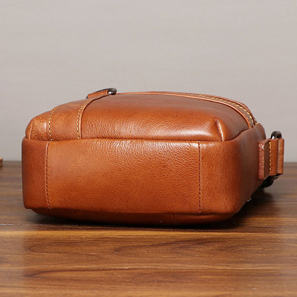 Große Retro-Umhängetasche aus echtem Leder