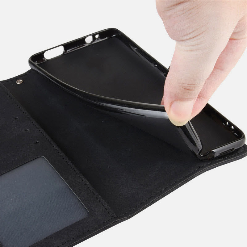Huawei Mate 60 Clamshell-Telefonhülle aus Leder mit mehreren Kartenfächern