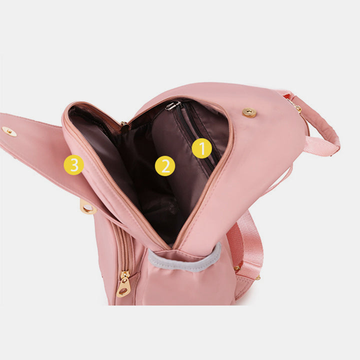 Umwandelbare Schultertasche für Damen, leicht, lässig, Mini-Rucksack, Brusttasche