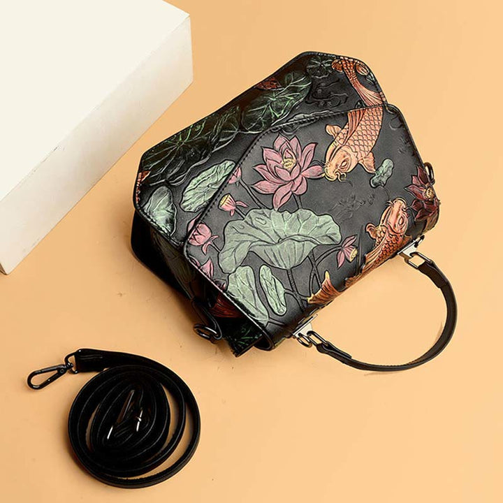 Tasche mit Henkel für Damen, große Kapazität, Umhängetasche mit ethnischer Prägung