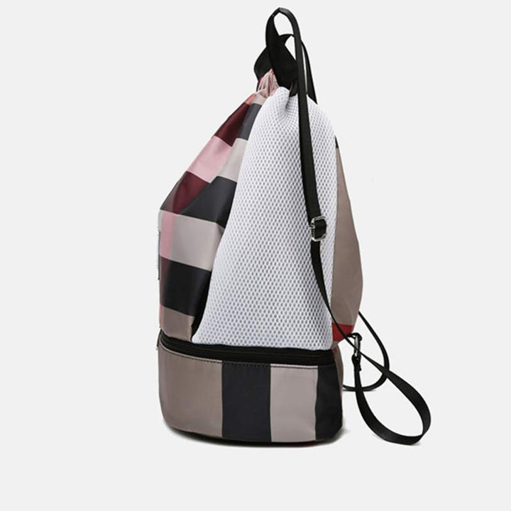 Wasserdichter Kordelzug-Rucksack, Sportsack, Mini-Reise-Tagesrucksack mit Schuhfach